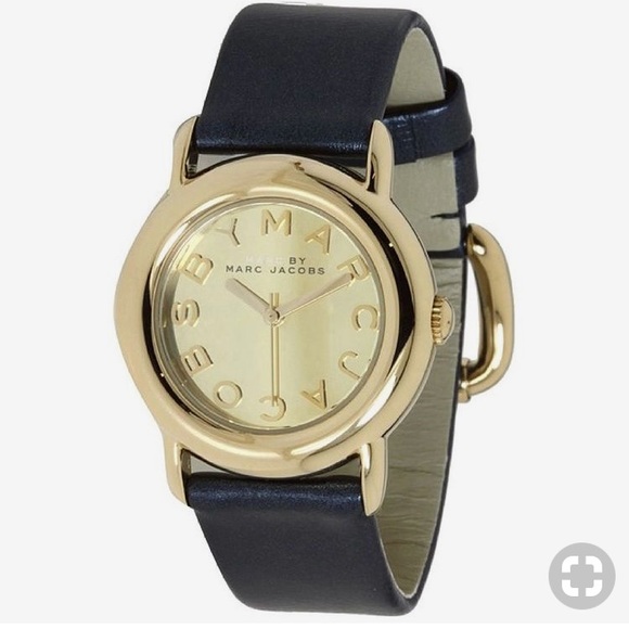 Marc by Marc Jacobs Gold & Blue Leather Watch